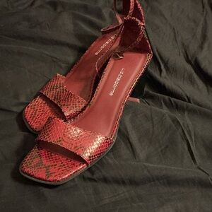 Liz Claiborne Red Snake Print Heels